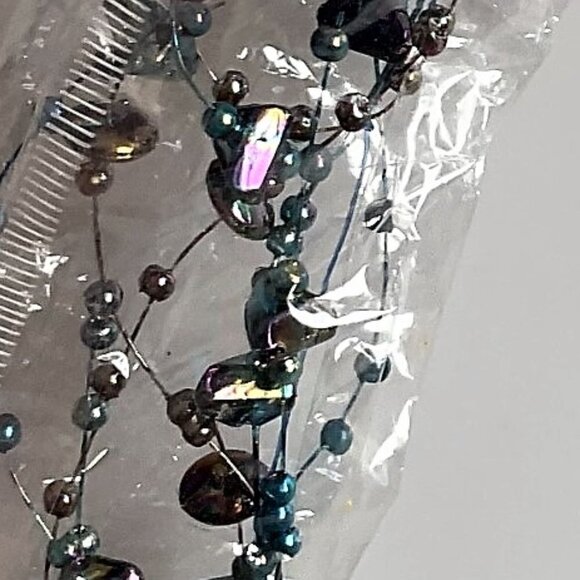 SULLIVANS IRIDESCENT BEADED GARLAND TURQIOUS AND PURPLE ORNAMENTS - Picture 12 of 16
